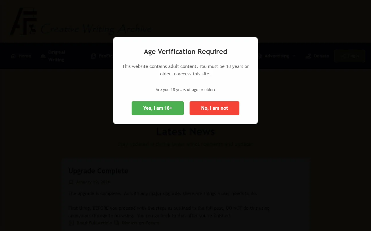 Screenshot: Adult Fanfiction Screenshot of Adult Fanfiction